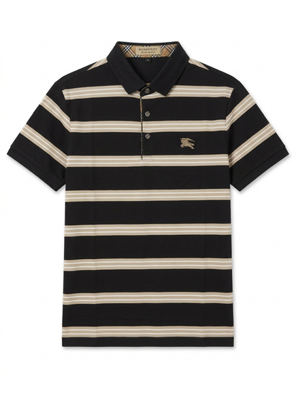 KH Society Premium Striped Polo | Heavyweight Cotton | Signature Essential